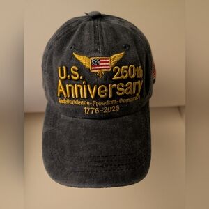 U.S. 250th Embroidered Anniversary Dark Blue Denim Cap
